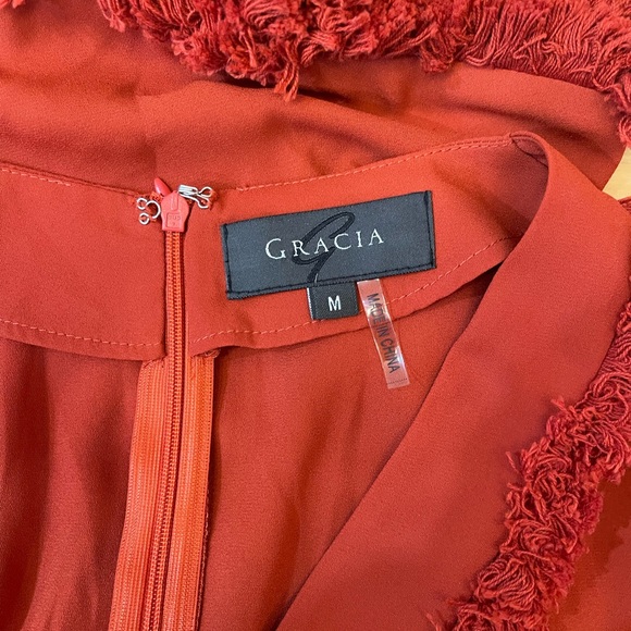 Gracia Red Ruffled Blouse - Picture 3 of 4